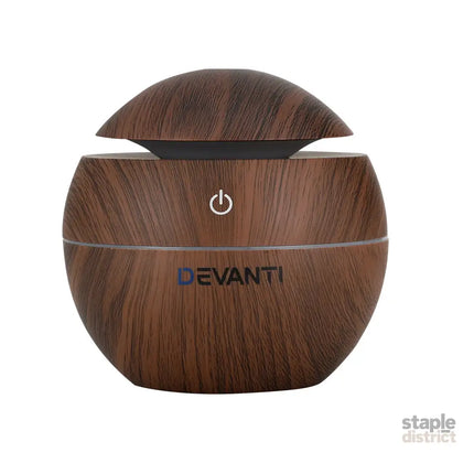 Devanti Aroma Diffuser Aromatherapy Dark Wood 130ml - Appliances > Aroma Diffusers & Humidifiers > Aroma Diffusers