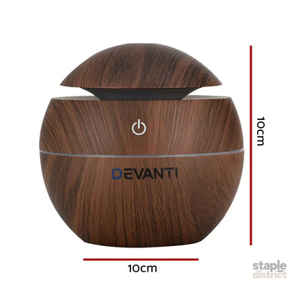 Devanti Aroma Diffuser Aromatherapy Dark Wood 130ml - Appliances > Aroma Diffusers & Humidifiers > Aroma Diffusers