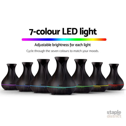 Devanti Aroma Diffuser Aromatherapy Dark Wood 400ml - Appliances > Aroma Diffusers & Humidifiers > Aroma Diffusers