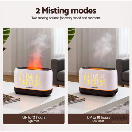 Devanti Aroma Diffuser Aromatherapy Flame 200ml - Appliances > Aroma Diffusers & Humidifiers > Aroma Diffusers