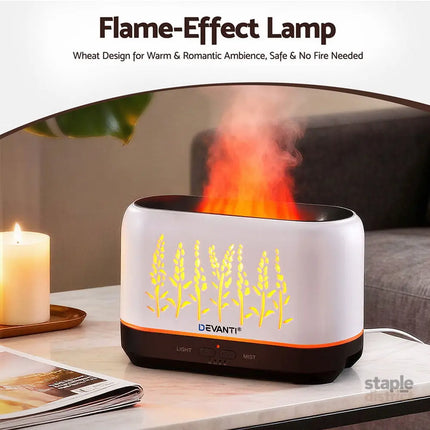 Devanti Aroma Diffuser Aromatherapy Flame 200ml - Appliances > Aroma Diffusers & Humidifiers > Aroma Diffusers