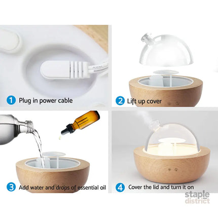 Devanti Aroma Diffuser Aromatherapy Glass 200ml - Appliances > Aroma Diffusers & Humidifiers > Aroma Diffusers