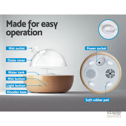 Devanti Aroma Diffuser Aromatherapy Glass 200ml - Appliances > Aroma Diffusers & Humidifiers > Aroma Diffusers