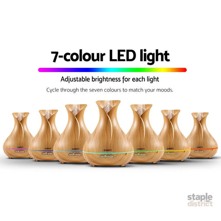 Devanti Aroma Diffuser Aromatherapy Light Wood 400ml - Appliances > Aroma Diffusers & Humidifiers > Aroma Diffusers