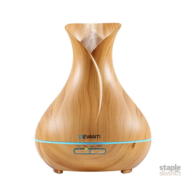 Devanti Aroma Diffuser Aromatherapy Light Wood 400ml - Appliances > Aroma Diffusers & Humidifiers > Aroma Diffusers