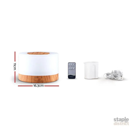 Devanti Aroma Diffuser Aromatherapy Light Wood 500ml - Appliances > Aroma Diffusers & Humidifiers > Aroma Diffusers