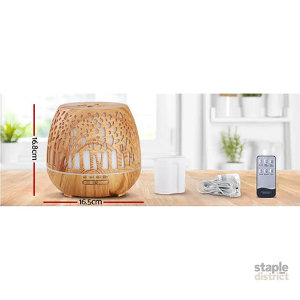 Devanti Aroma Diffuser Aromatherapy Wood Grain 400ml - Appliances > Aroma Diffusers & Humidifiers > Aroma Diffusers