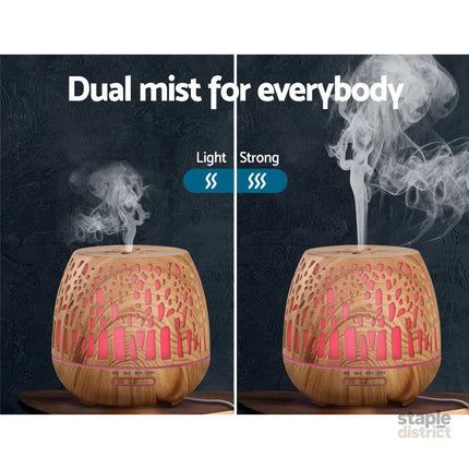 Devanti Aroma Diffuser Aromatherapy Wood Grain 400ml - Appliances > Aroma Diffusers & Humidifiers > Aroma Diffusers