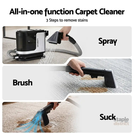 Devanti Carpet Washer Vacuum Cleaner 600W 13kpa Hose Self-Cleaning Function - Auto Accessories > Auto Accessories