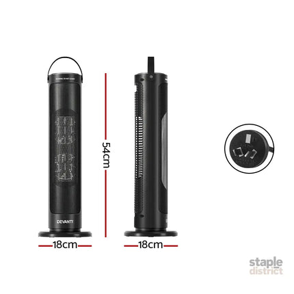 Devanti Ceramic Tower Heater 2000W - Appliances > Heaters > Electric Heaters