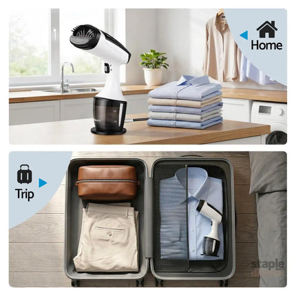 Devanti Clothes Steamer 1500W Powerful Fast 30s Heat-Up Continuous Steam Lock 160ml Tank Fabric Brush Portable Handheld