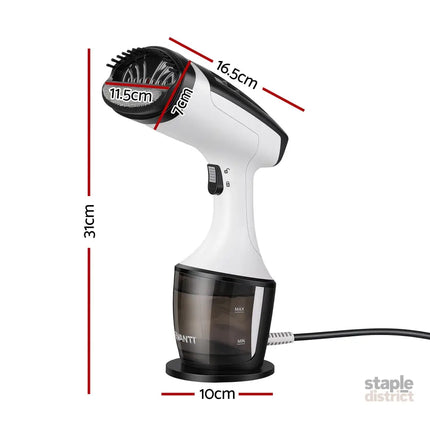 Devanti Clothes Steamer 1500W Powerful Fast 30s Heat-Up Continuous Steam Lock 160ml Tank Fabric Brush Portable Handheld