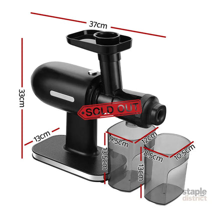 Devanti Cold Press Slow Juicer Fruit Juice Extractor 160W Black - Commercial > Commercial Others > Distilling & Brewing