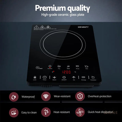 Devanti Electric Ceramic Cooktop 30cm - Appliances > Kitchen Appliances > Cooktops & Stoves