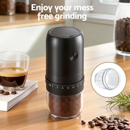 Devanti Electric Coffee Grinder USB-C Rechargeable Portable Coffee Bean Grinder with 40 Precise Grind Settings