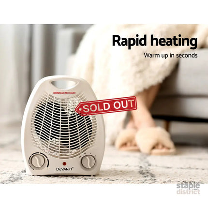 Devanti Electric Fan Heater 2000W - Appliances > Heaters > Electric Heaters