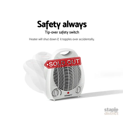 Devanti Electric Fan Heater 2000W - Appliances > Heaters > Electric Heaters