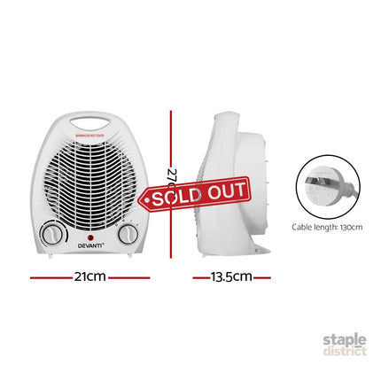 Devanti Electric Fan Heater 2000W - Appliances > Heaters > Electric Heaters