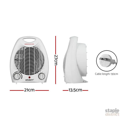 Devanti Electric Fan Heater 2000W - Appliances > Heaters > Electric Heaters