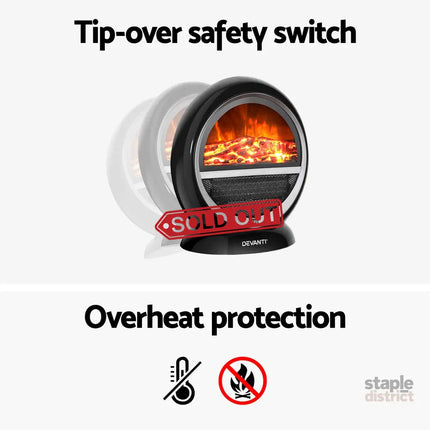Devanti Electric Fireplace Fire Heaters 1500W - Appliances > Heaters > Electric Heaters