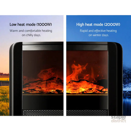 Devanti Electric Fireplace Fire Heaters 2000W - Appliances > Heaters > Electric Heaters