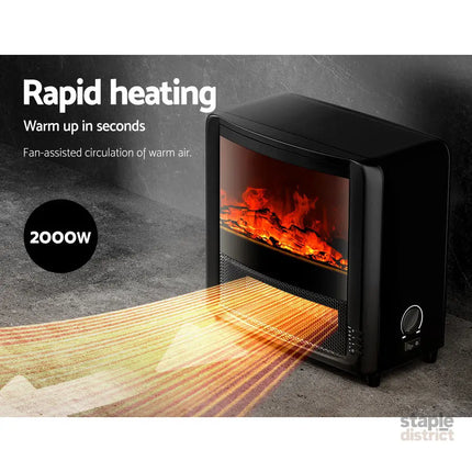 Devanti Electric Fireplace Fire Heaters 2000W - Appliances > Heaters > Electric Heaters