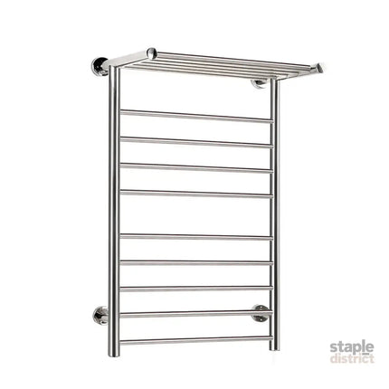 Devanti Electric Heated Towel Rail Rack 14 Bars Wall Mounted Clothes Dry Warmer - Home & Garden > Laundry & Cleaning >