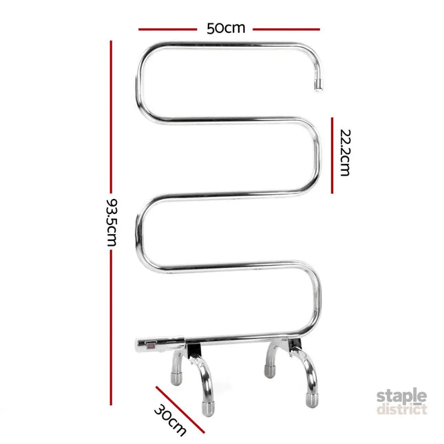 Devanti Electric Heated Towel Rail Rack 5 Bars Freestanding Clothes Dry Warmer - Home & Garden > Laundry & Cleaning >