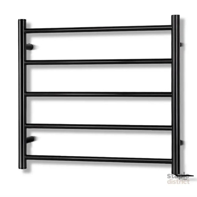 Devanti Electric Heated Towel Rail Rack 5 Bars Wall Mounted Clothes Dry Warmer - Home & Garden > Laundry & Cleaning >