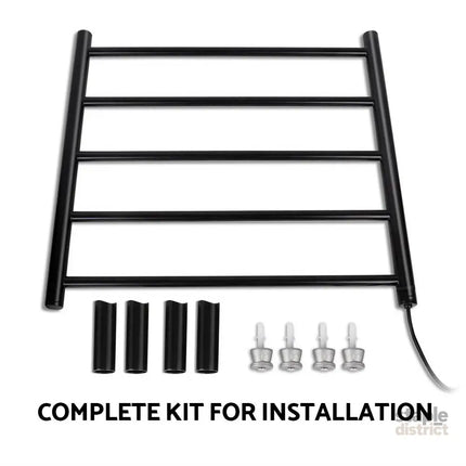 Devanti Electric Heated Towel Rail Rack 5 Bars Wall Mounted Clothes Dry Warmer - Home & Garden > Laundry & Cleaning >
