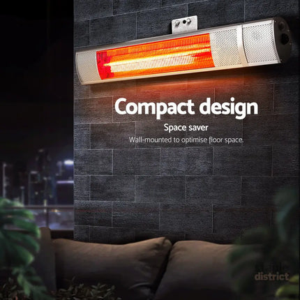 Devanti Electric Strip Heater Infrared Radiant Heaters 2000W - Appliances > Heaters > Electric Heaters