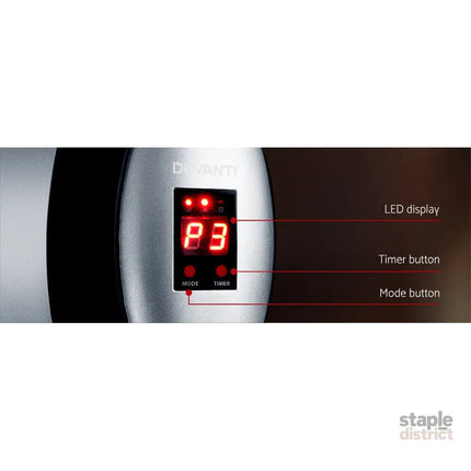 Devanti Electric Strip Heater Radiant Heaters 1500W - Appliances > Heaters > Electric Heaters