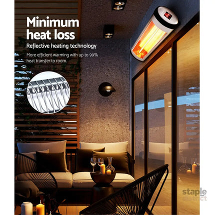 Devanti Electric Strip Heater Radiant Heaters 1500W - Appliances > Heaters > Electric Heaters