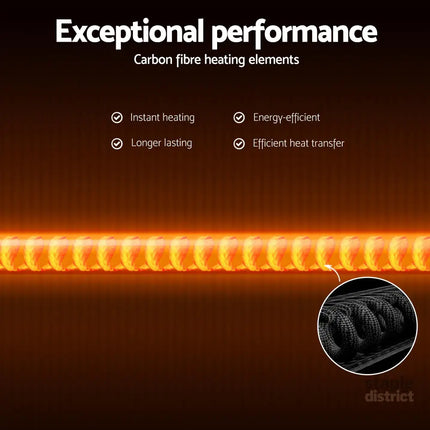 Devanti Electric Strip Heater Radiant Heaters 2000W - Appliances > Heaters > Electric Heaters