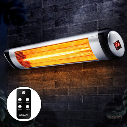 Devanti Electric Strip Heater Radiant Heaters 2000W - Appliances > Heaters > Electric Heaters