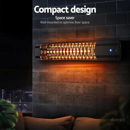 Devanti Electric Strip Heater Radiant Heaters 2000W - Appliances > Heaters > Electric Heaters