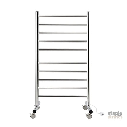 Devanti 10-Bar Freestanding Heated Towel Rail 3-5 Mins Fast Heating Electric Towel Warmer for Bathroom Winter Drying