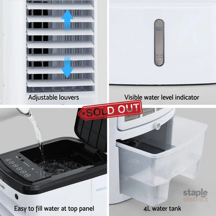 Devanti Evaporative Air Cooler Conditioner w/ Remote 4L - Appliances > Air Conditioners > Evaporative Coolers