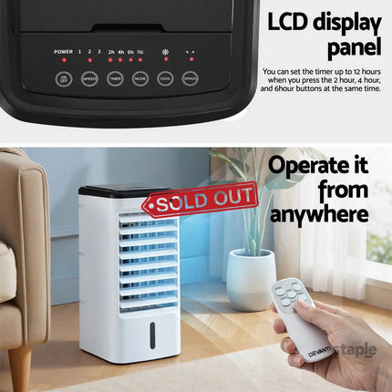 Devanti Evaporative Air Cooler Conditioner w/ Remote 4L - Appliances > Air Conditioners > Evaporative Coolers