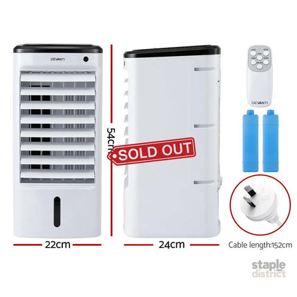 Devanti Evaporative Air Cooler Conditioner w/ Remote 4L - Appliances > Air Conditioners > Evaporative Coolers