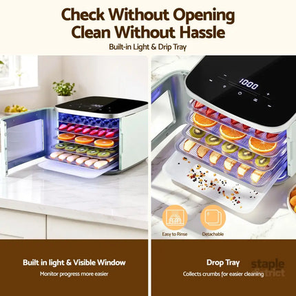 Devanti Food Dehydrator Machine 5 Tray Mini Fruit Dryer Maker Green - Appliances > Kitchen Appliances > Food Dehydrators
