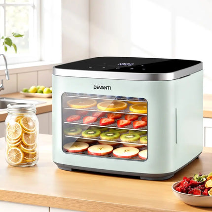 Devanti Food Dehydrator Machine 5 Tray Mini Fruit Dryer Maker Green - Appliances > Kitchen Appliances > Food Dehydrators