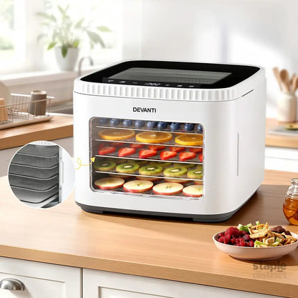 Devanti Food Dehydrator Machine 5 Tray Mini Fruit Dryer Maker White - Appliances > Kitchen Appliances > Food Dehydrators