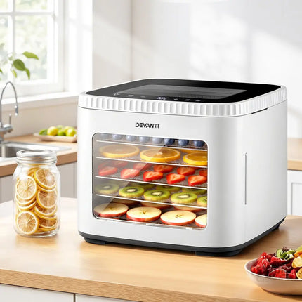 Devanti Food Dehydrator Machine 5 Tray Mini Fruit Dryer Maker White - Appliances > Kitchen Appliances > Food Dehydrators
