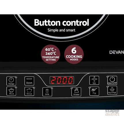 Devanti Induction Cooktop 30cm Portable Cooker - Appliances > Kitchen Appliances > Cooktops & Stoves