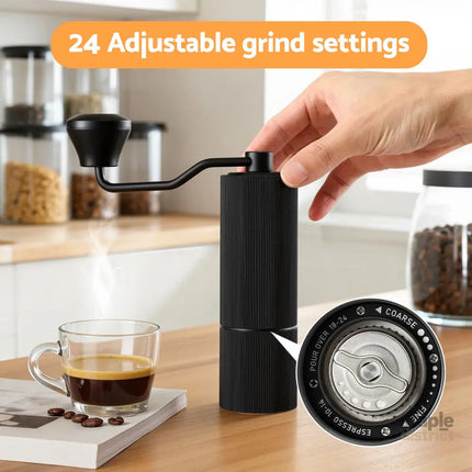 Devanti Manual Coffee Grinder with 24 Adjustable Settings | Hand Coffee Bean Burr Mill for Espresso French Press