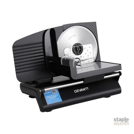 Devanti Meat Slicer Bread Vegetable 200W Power 0-15mm Adjustable Easy Clean Stable Stainless Steel Blade Food Slicer