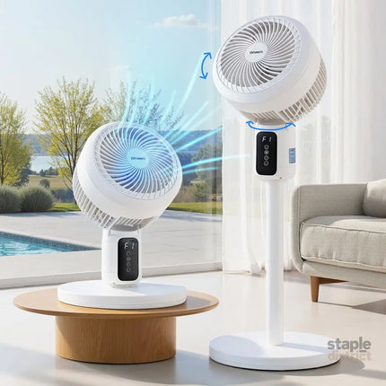 Devanti Pedestal Fan W/ Remote 3 Speed 12H Timer Height Adjustable Cooling Fan - Appliances > Fans > Portable Fans