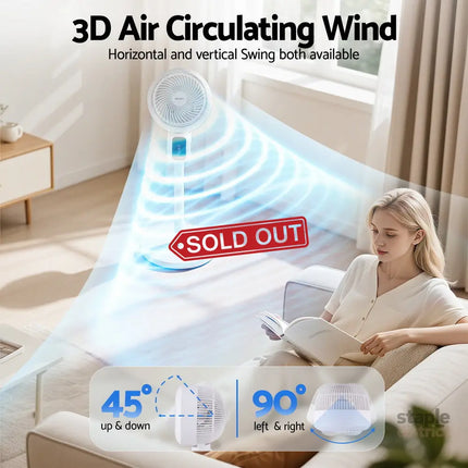 Devanti Pedestal Fan W/ Remote 3 Speed 12H Timer Height Adjustable Cooling Fan - Appliances > Fans > Portable Fans