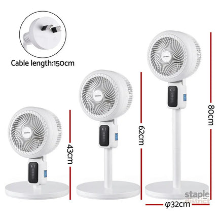 Devanti Pedestal Fan W/ Remote 3 Speed 12H Timer Height Adjustable Cooling Fan - Appliances > Fans > Portable Fans